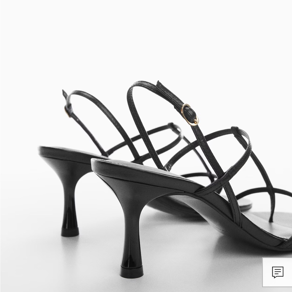 NWT Mango Heeled leather sandals with straps - Picture 3 of 11